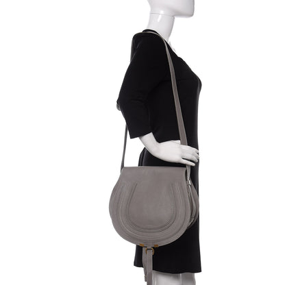 Chloe Calfskin Medium Marcie Round Crossbody Bag Cashmere Grey 2 of 9