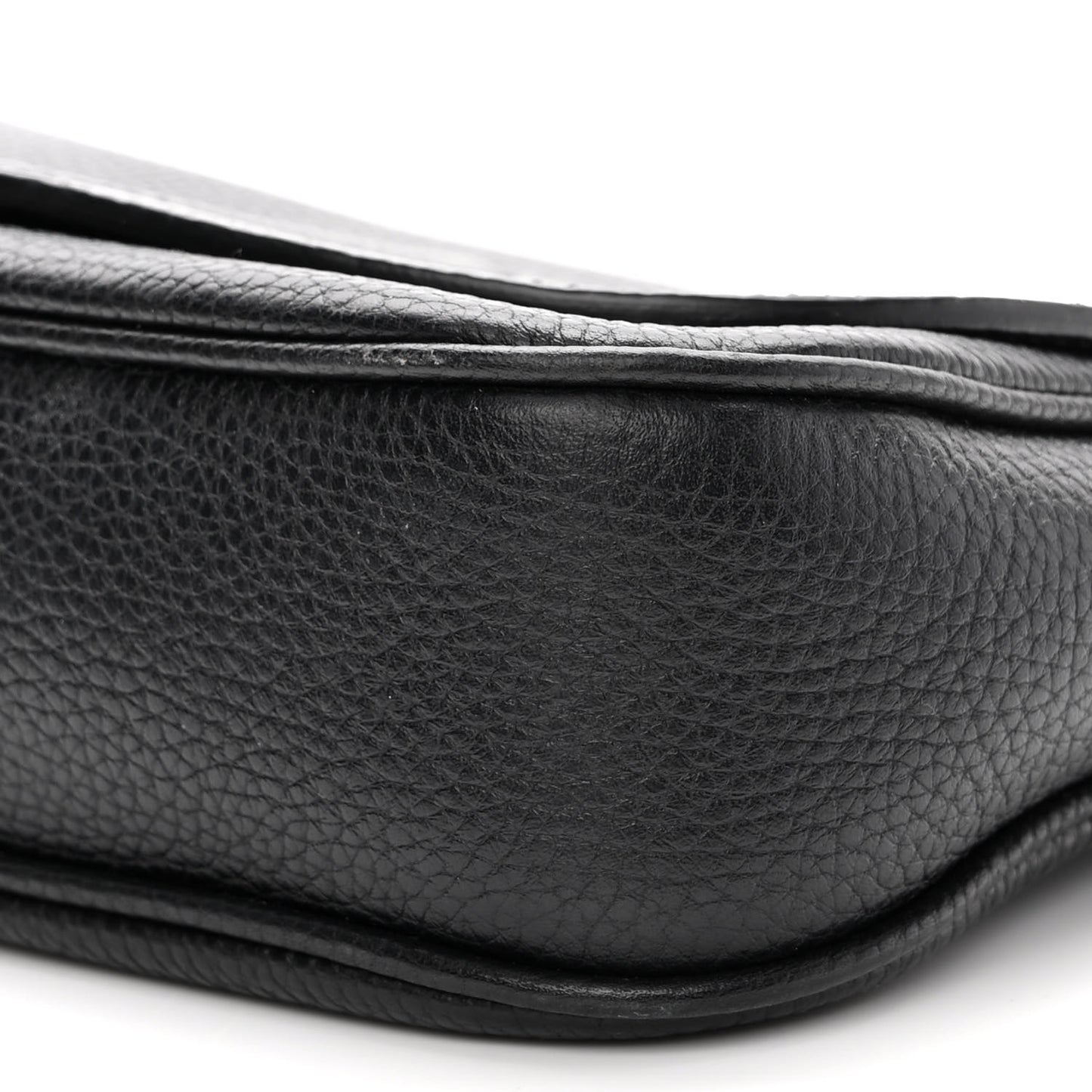 Pebbled Calfskin Medium Soho Flap Crossbody Black