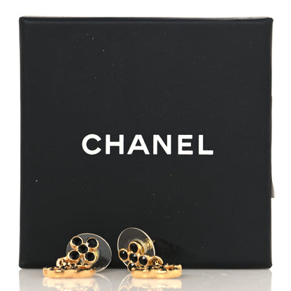 Chanel Crystal CC Drop Earrings Gold Black 5 of 5