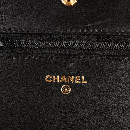 Chanel Lambskin Quilted Boy Wallet On Chain WOC Black 5 of 8