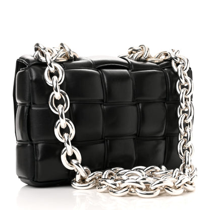 Bottega Veneta Lambskin Maxi Intreccio Padded Chain Cassette Crossbody Bag Black 3 of 10
