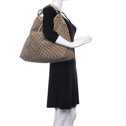 Gucci Monogram Large Horsebit Chain Hobo Off White 2 of 10