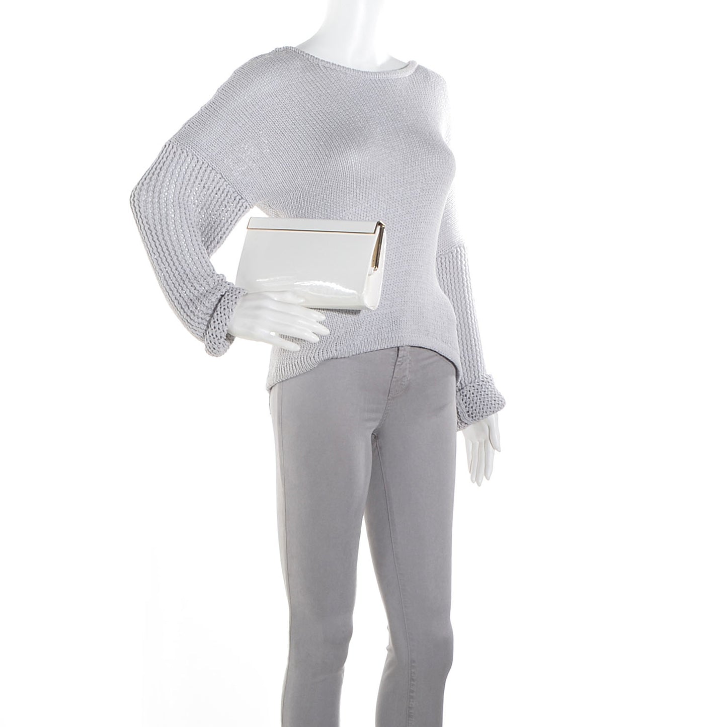Patent Cayla Clutch White