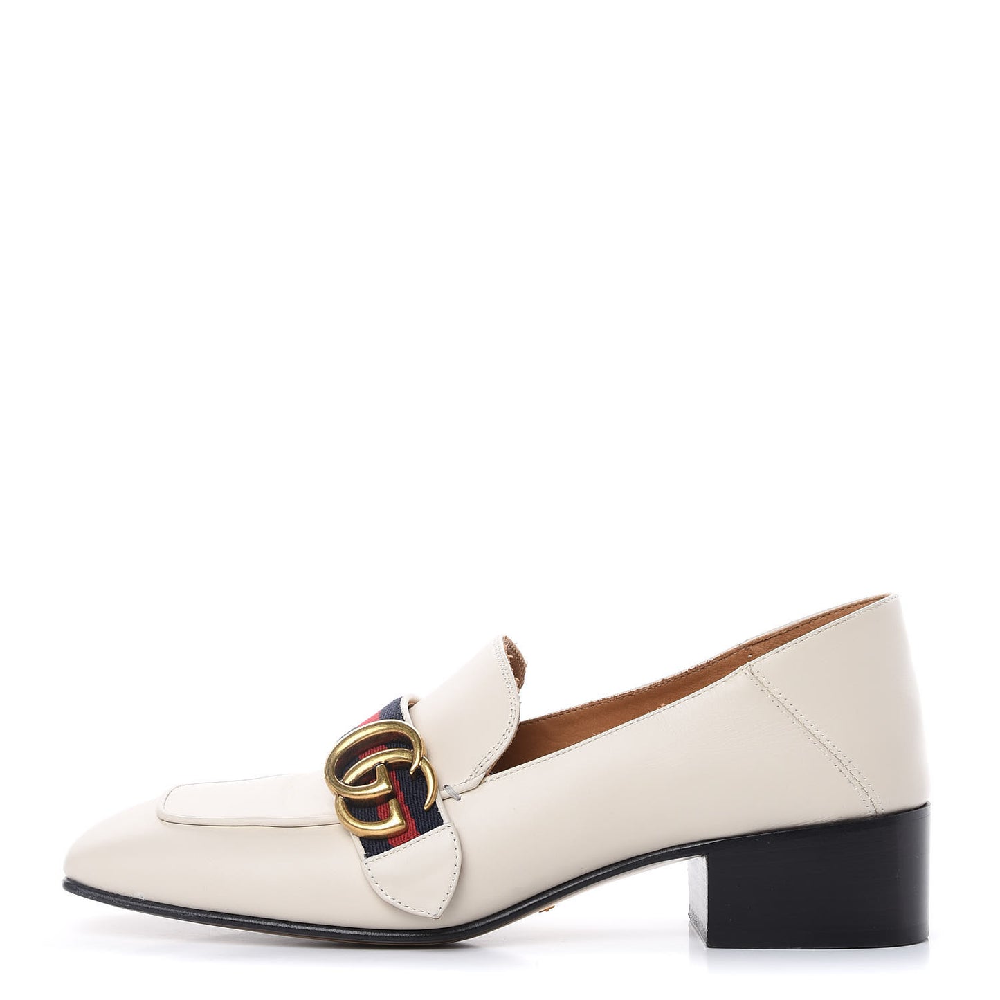 Calfskin Web Peyton Loafers 38.5 Mystic White