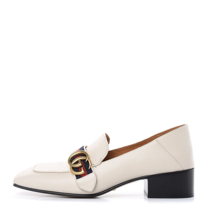 Gucci Calfskin Web Peyton Loafers 38.5 Mystic White 1 of 15