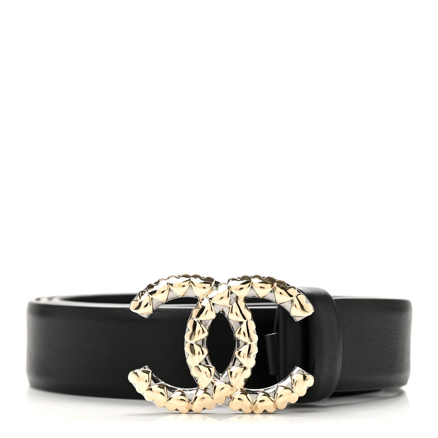 Chanel Calfskin CC Heart Belt 85 34 Black 1 of 7
