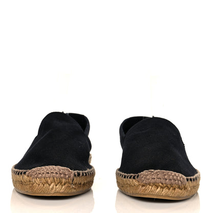 Saint Laurent Canvas Nappa Elba Light Logo Embroidered Espadrilles 43 Black 2 of 6