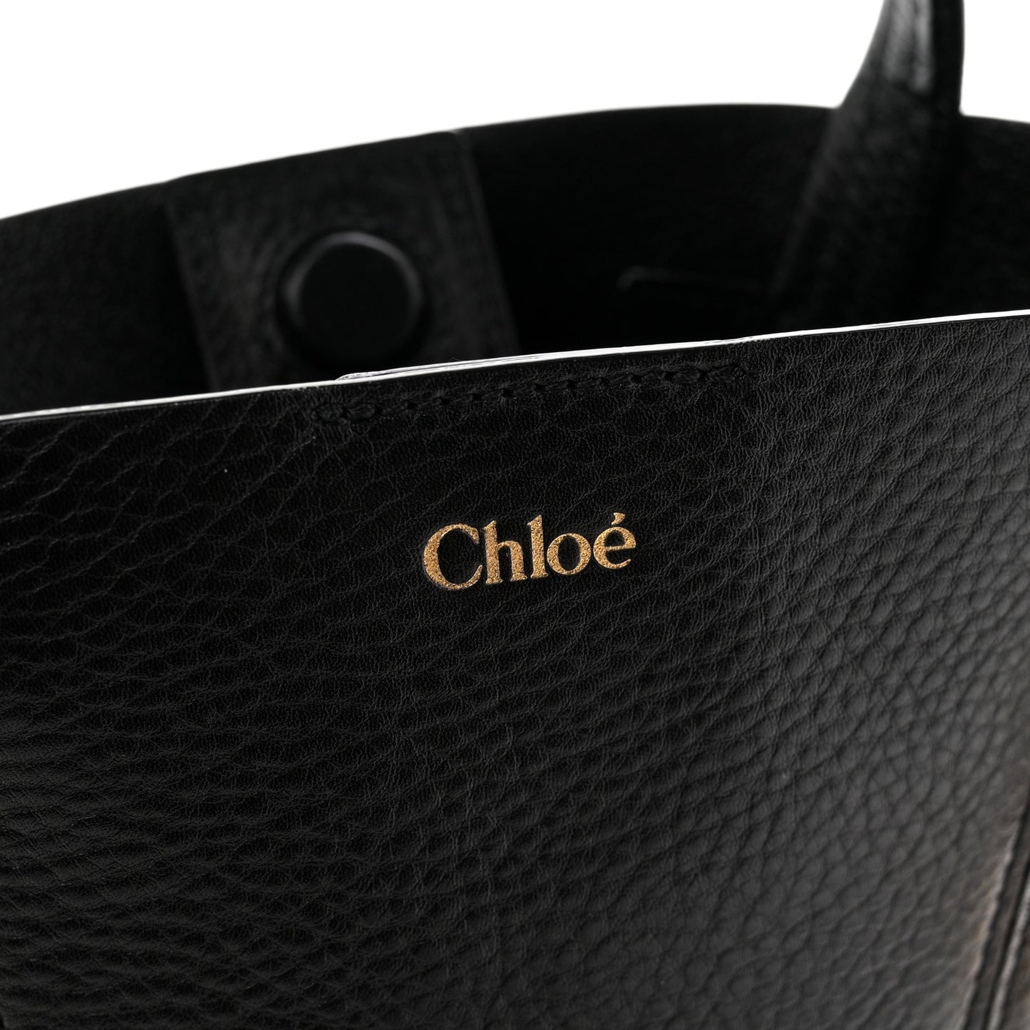 Grained Calfskin Small Spin Tote Black