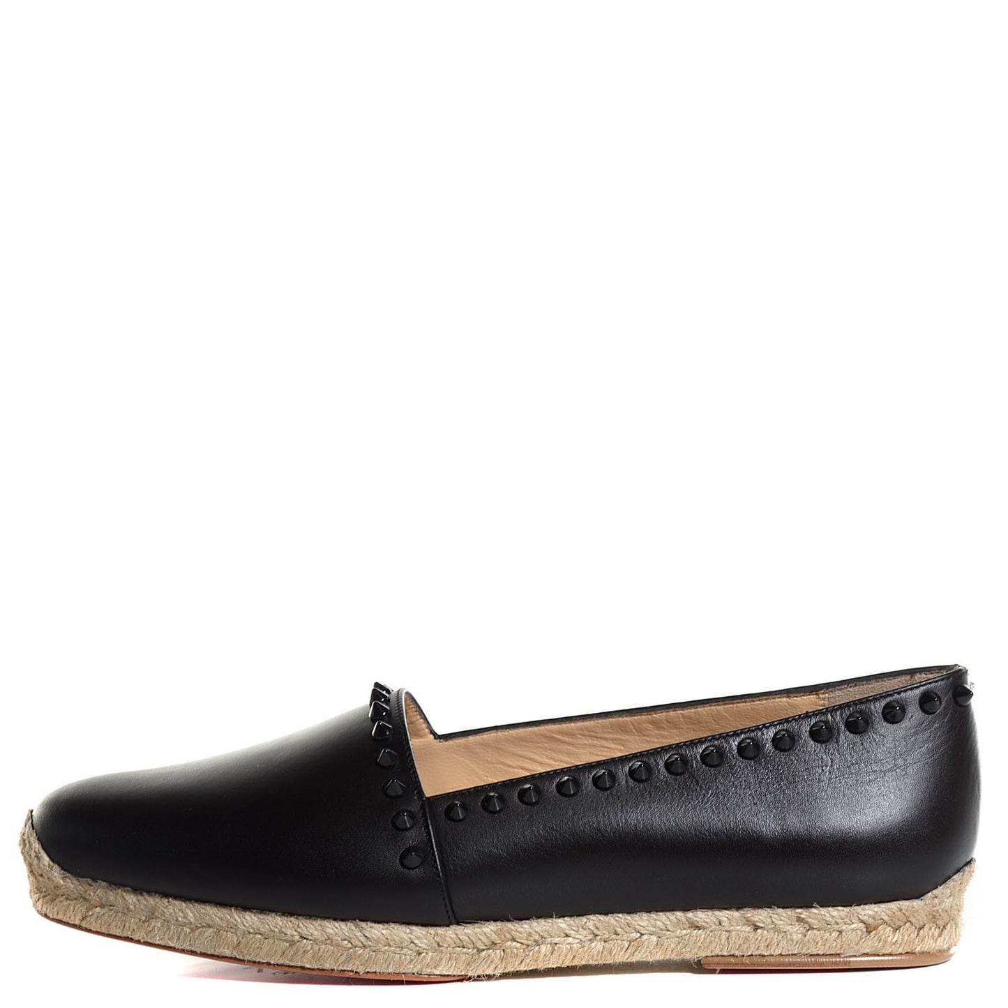 CHRISTIAN LOUBOUTIN Calfskin Ares Flat Espadrilles 41 11 Black