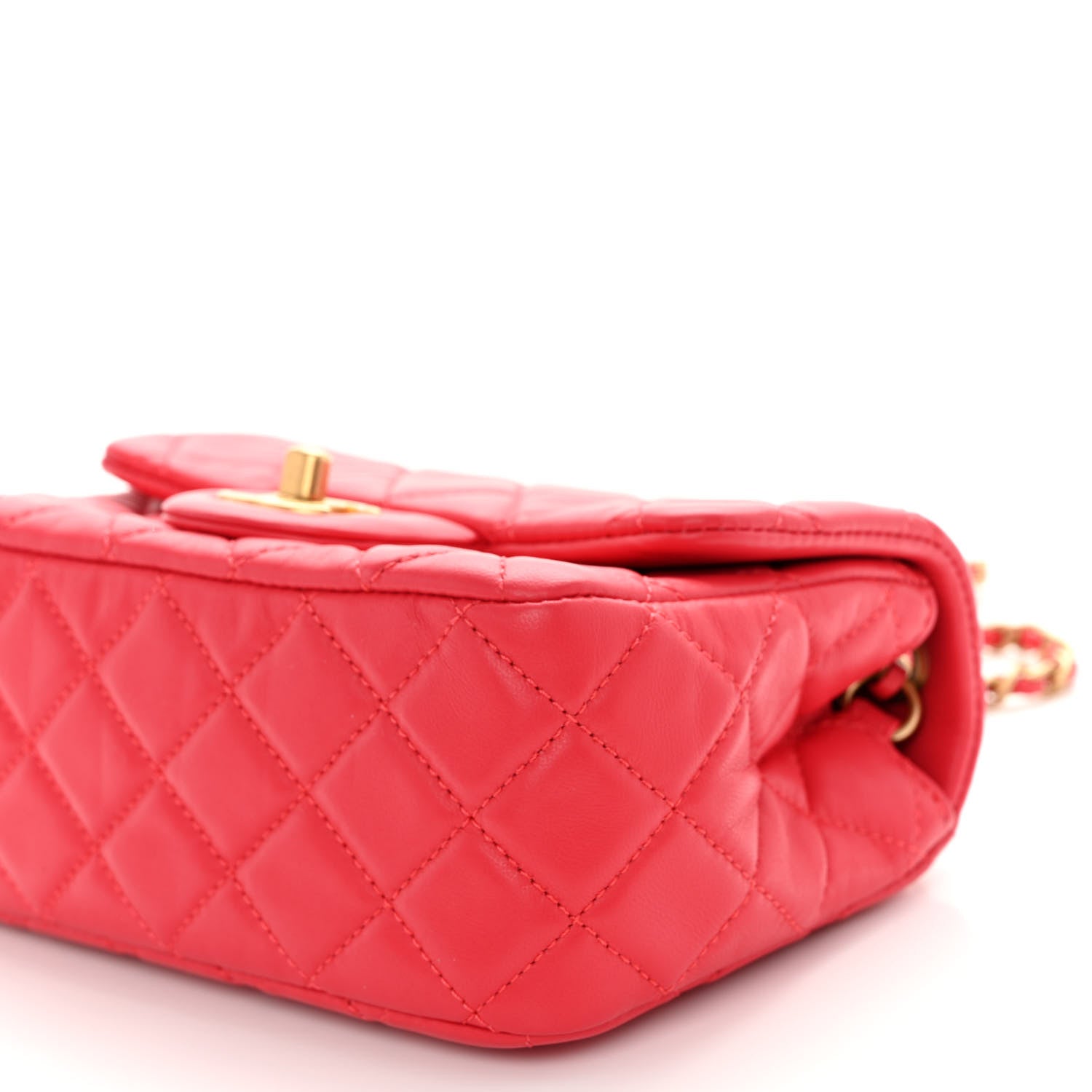 Chanel Lambskin Quilted Mini Pearl Crush Flap Red 10 of 10