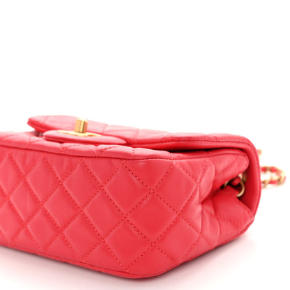Chanel Lambskin Quilted Mini Pearl Crush Flap Red 10 of 10