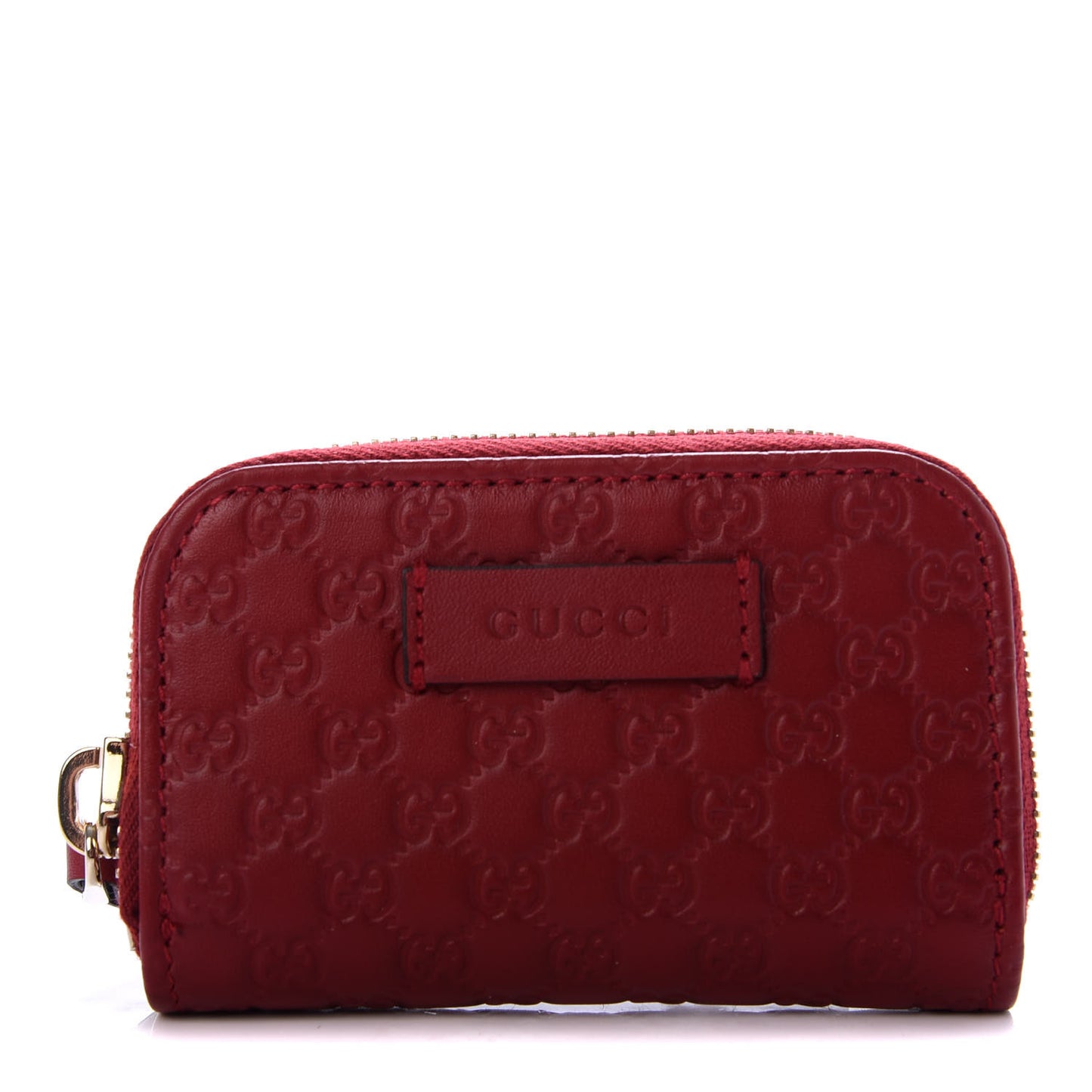 Microguccissima Zip Around Card Case Red