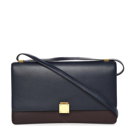 Celine Calfskin Bicolor Medium Case Flap Navy Burgundy 1 of 16