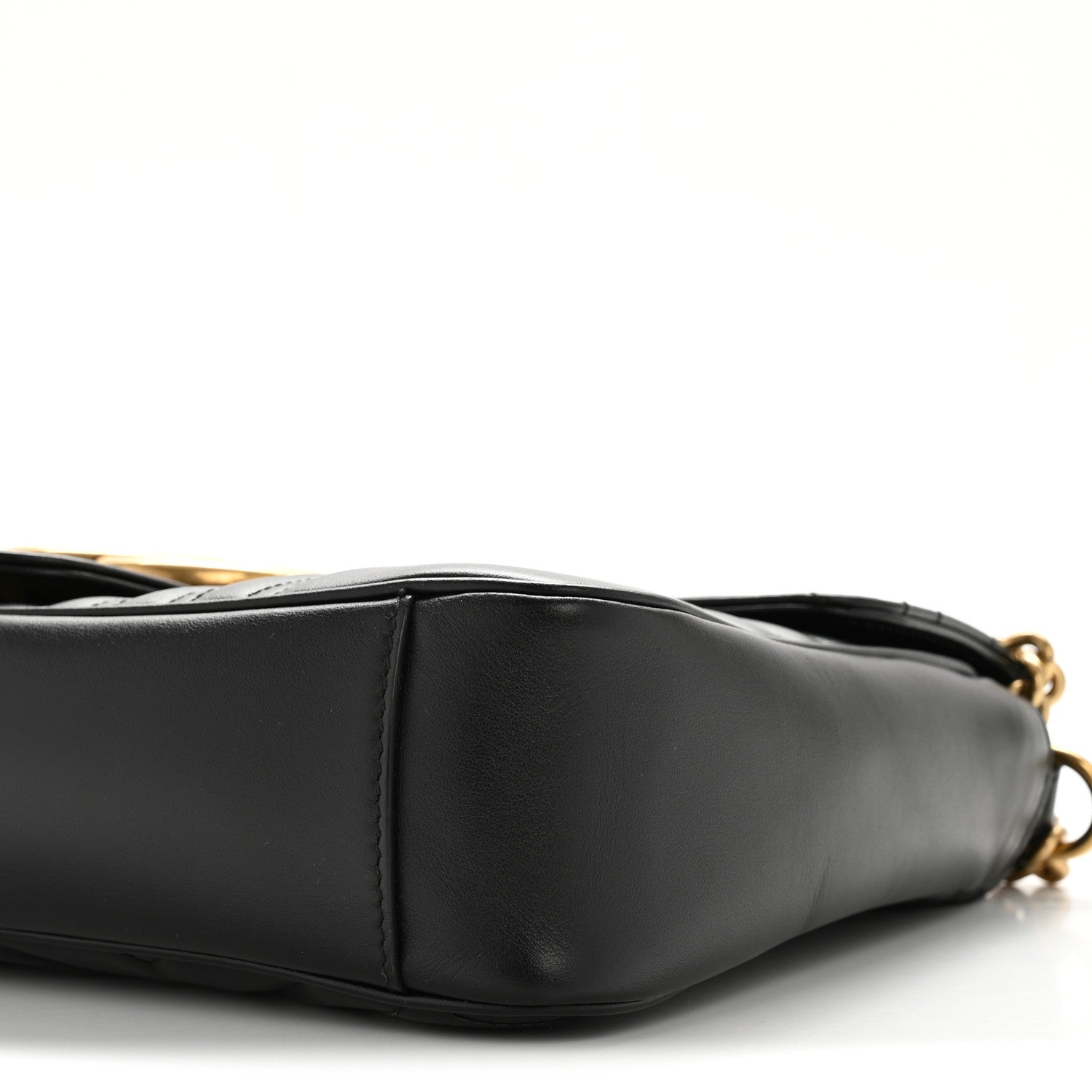 Gucci Calfskin Matelasse Medium GG Marmont Shoulder Bag Black 9 of 11