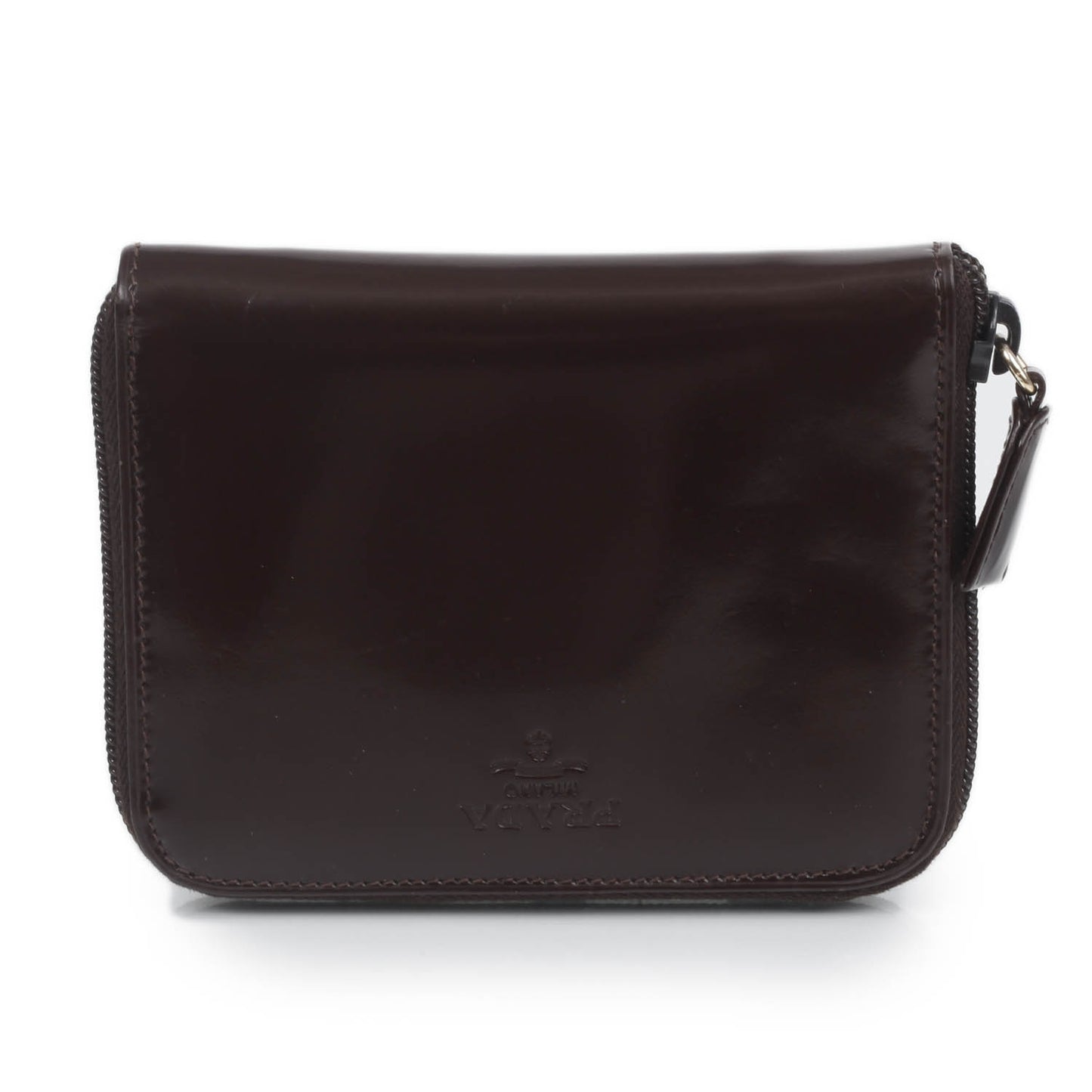 Spazzolato Compact Zip Wallet Dark Brown
