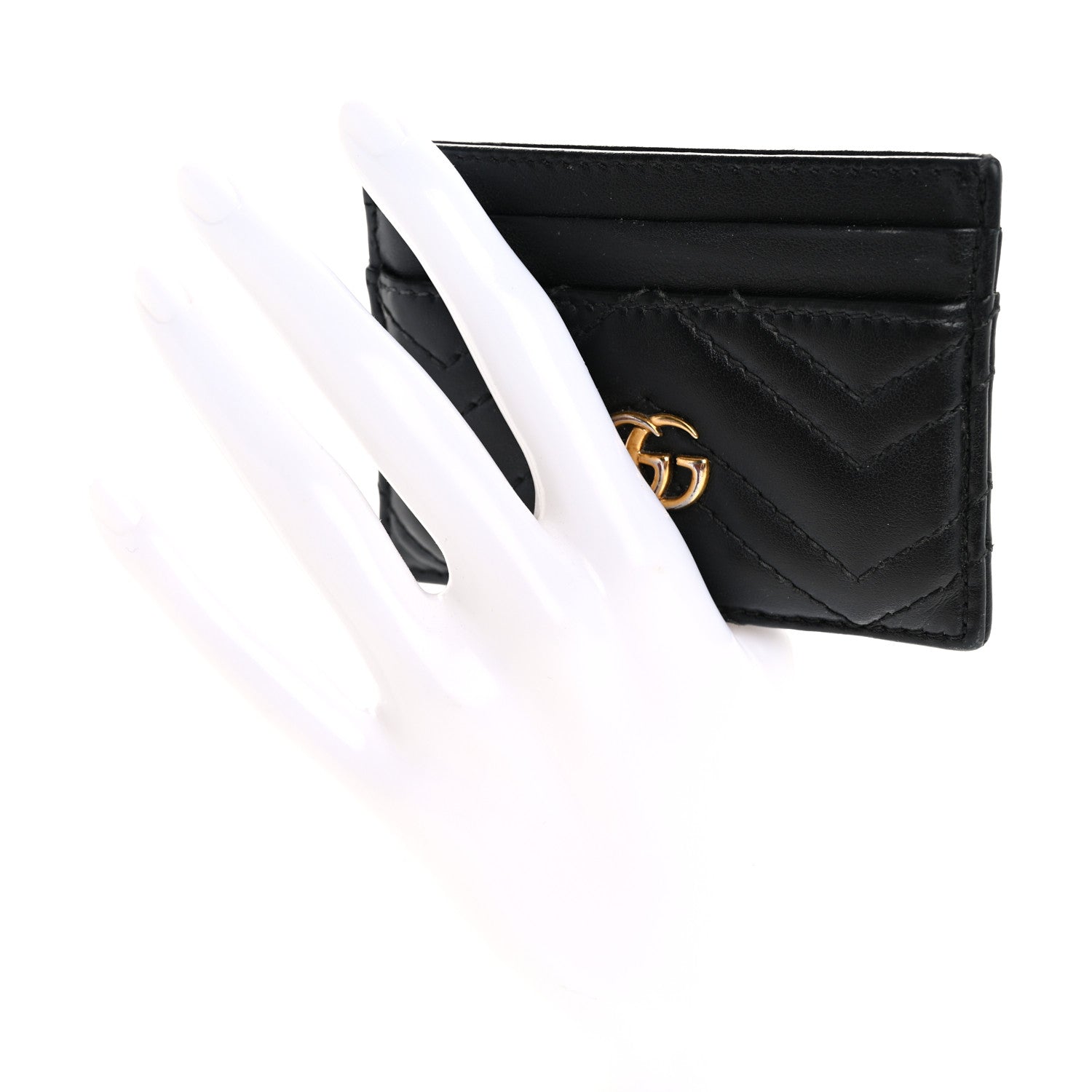 Gucci Calfskin Matelasse GG Marmont Card Holder Black 2 of 10