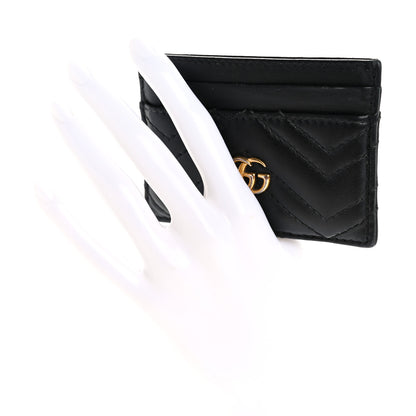 Gucci Calfskin Matelasse GG Marmont Card Holder Black 2 of 10