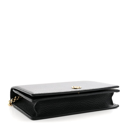 Gucci Calfskin Mini GG Marmont Chain Wallet Black 4 of 9