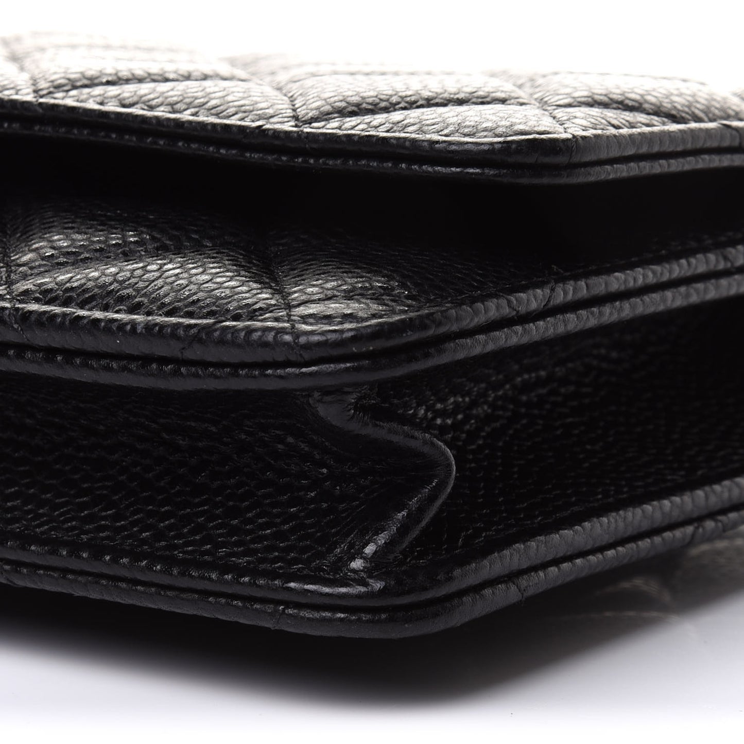 Caviar Quilted Wallet On Chain WOC Black