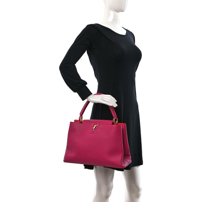 Louis Vuitton Taurillon Capucines MM Hibiscus Flamingo 2 of 9