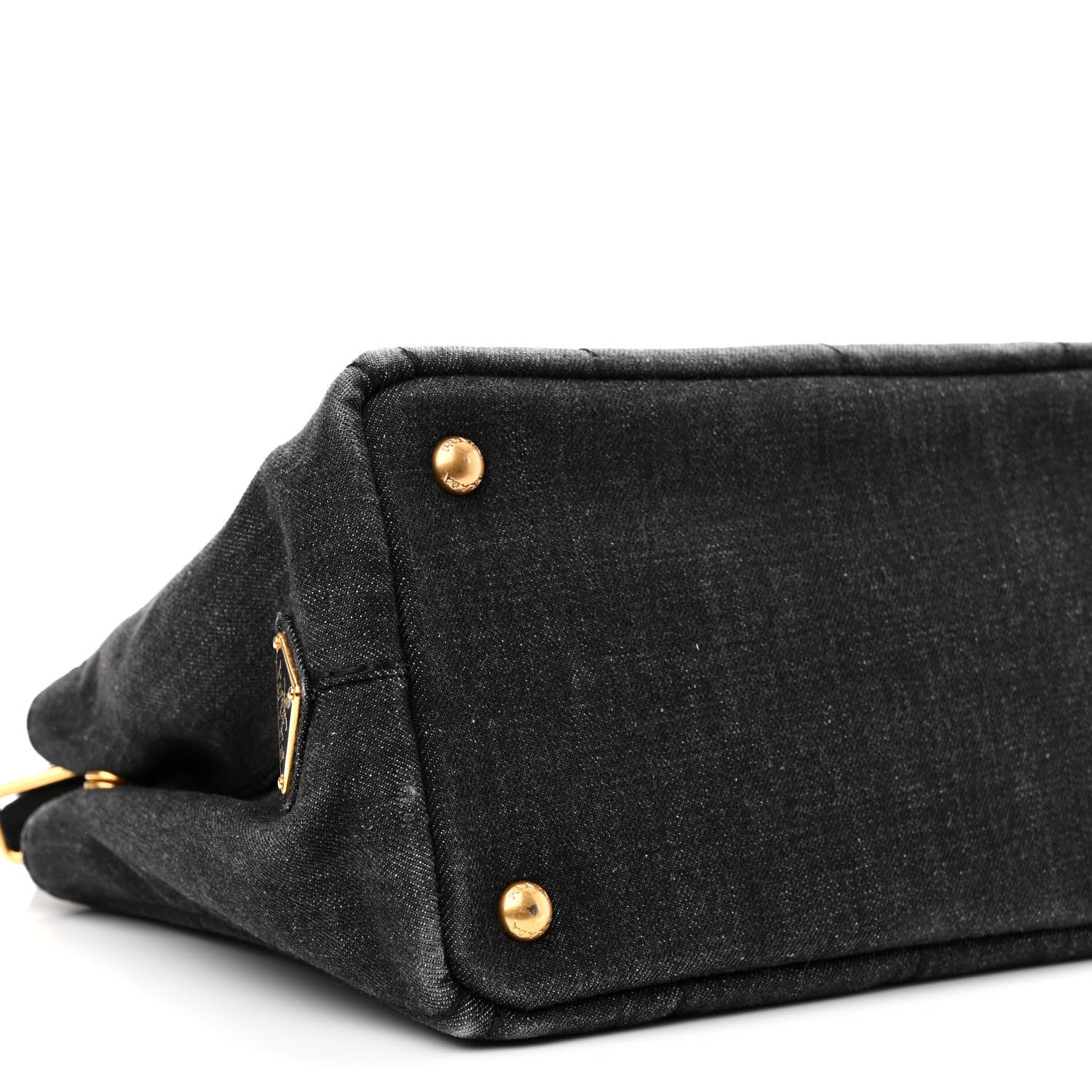 Prada Denim Small Logo Tote Black 9 of 10