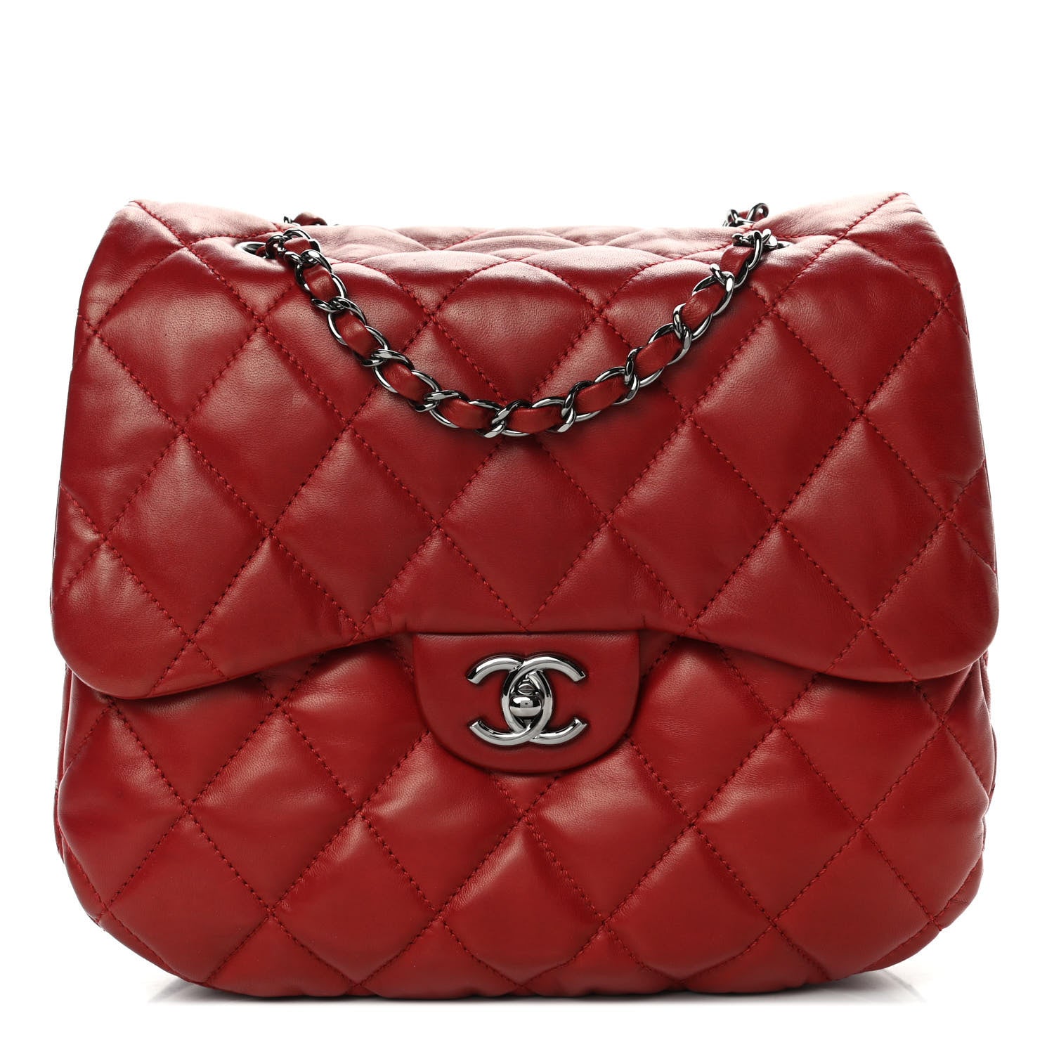 Chanel Lambskin Quilted Large Chanel 3 Flap Rouge Fonce 1 of 6