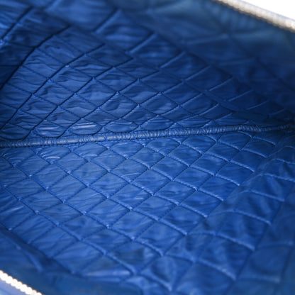 Chanel Lambskin Quilted Large Cosmetic Case Blue 5 of 9