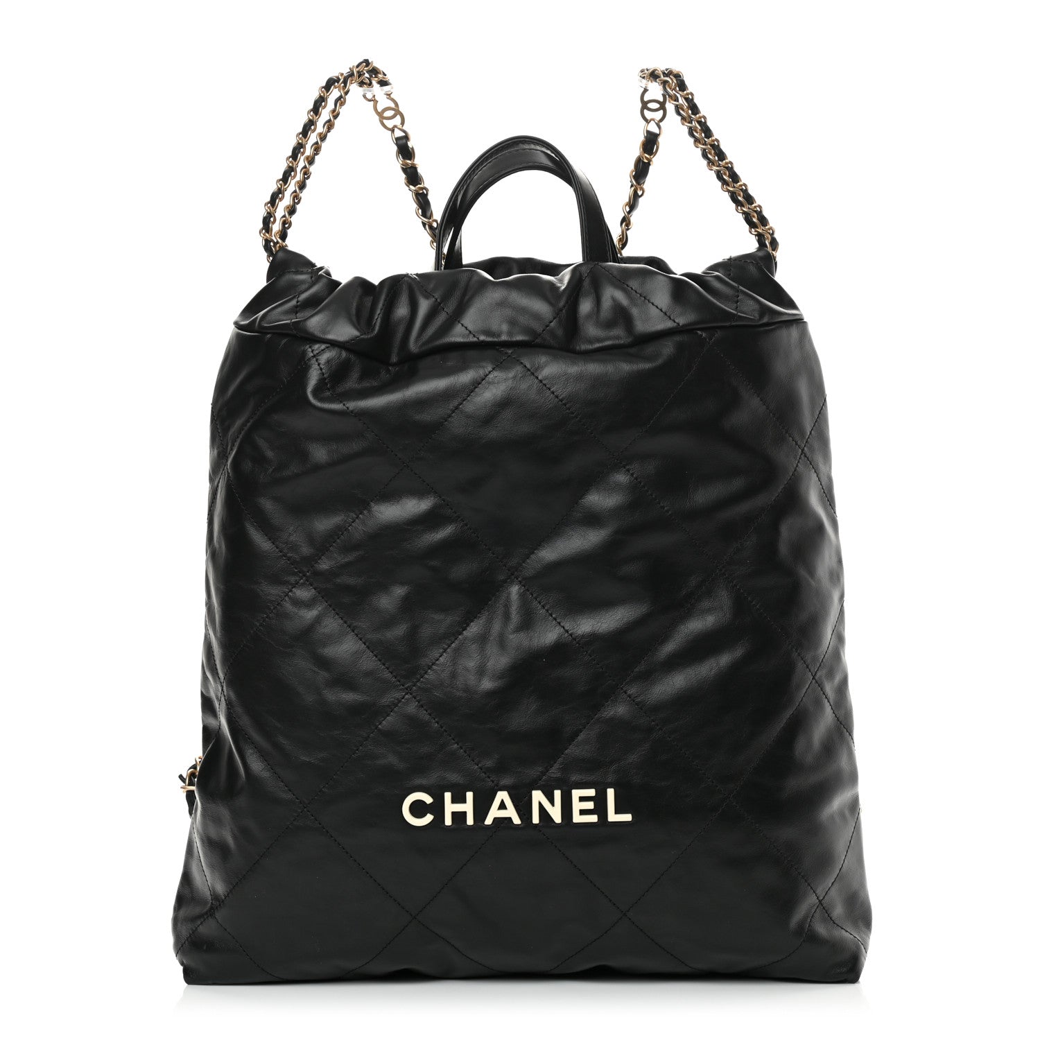 Chanel Shiny Calfskin Quilted Chanel 22 Backpack Black 1 of 10