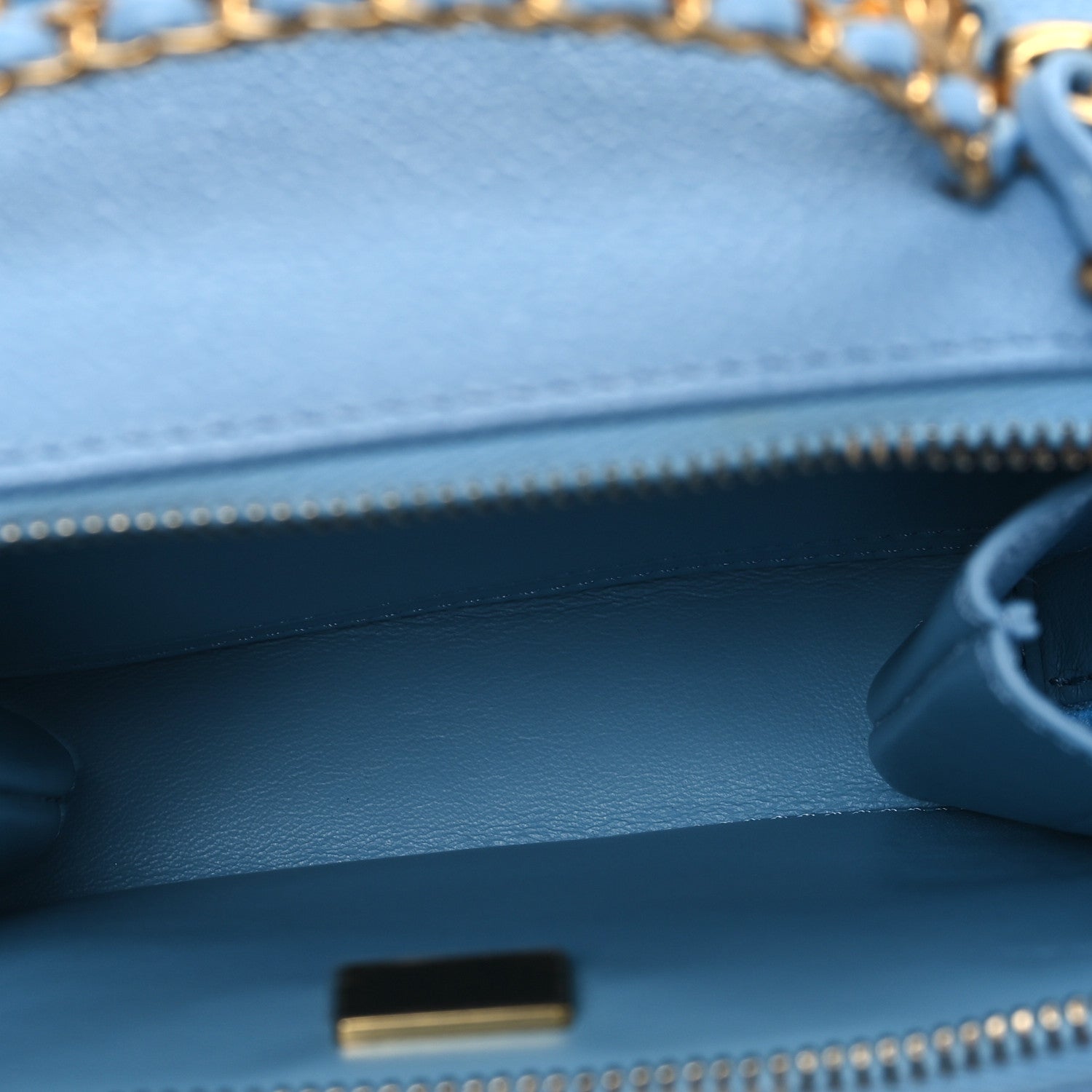 Chanel Caviar Quilted Mini Pick Me Up Vanity Case Light Blue 5 of 11