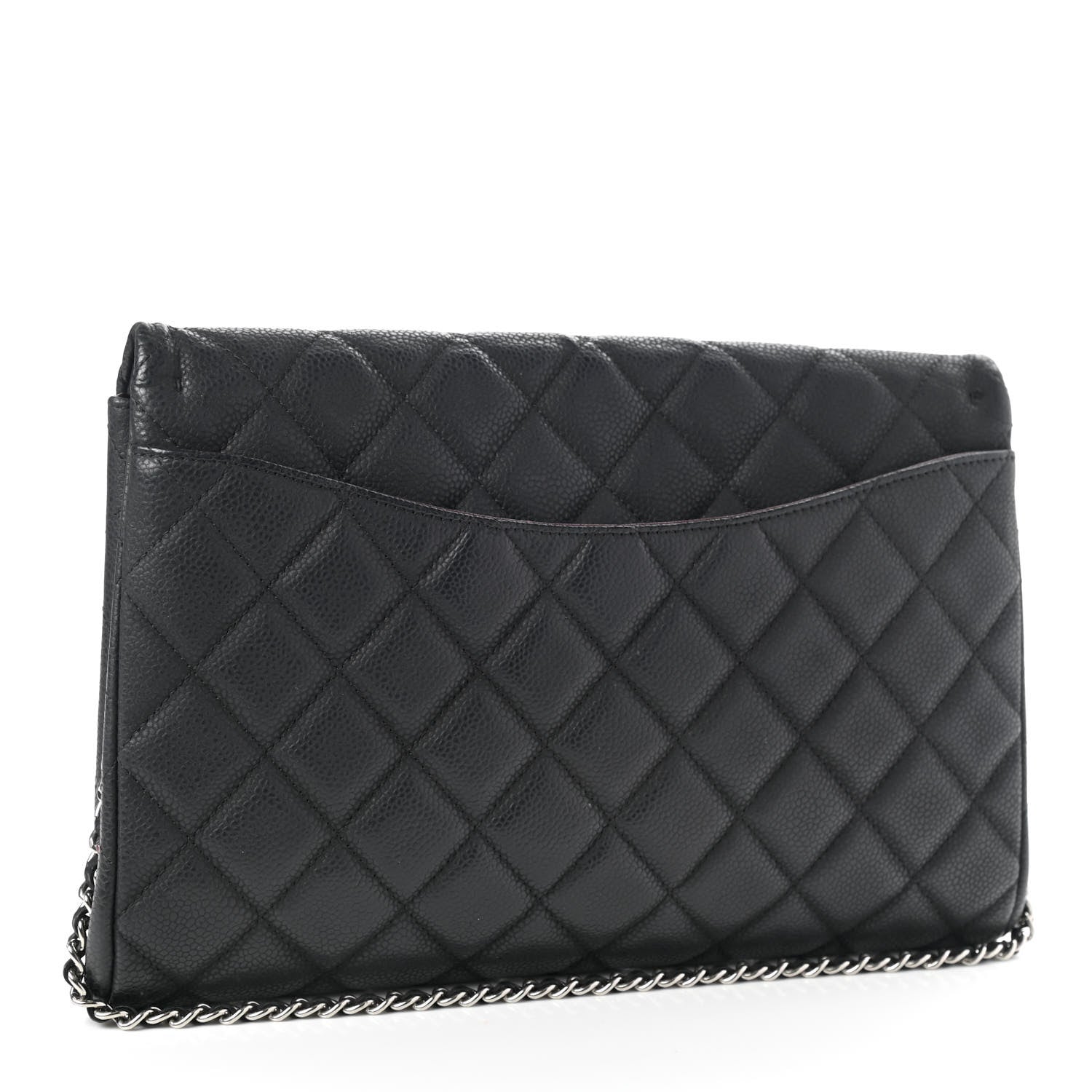 Chanel Caviar Quilted Clutch With Chain Flap Black 4 of 20