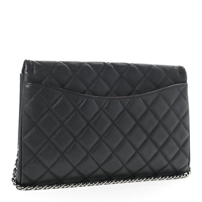 Chanel Caviar Quilted Clutch With Chain Flap Black 4 of 20
