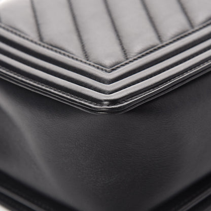 Chanel Calfskin Chevron Quilted New Medium Boy Flap Black 12 of 15