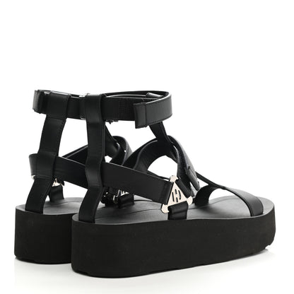 Hermes Calfskin Womens Enid Sandals 37 Black 4 of 10