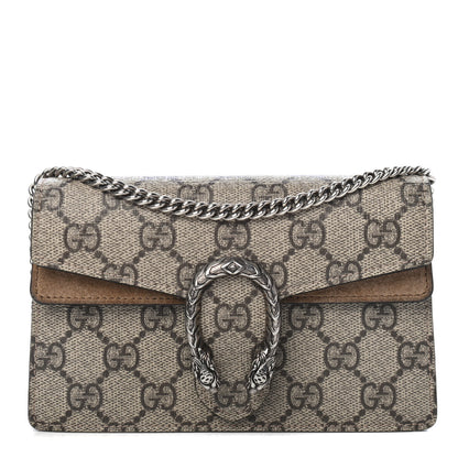 Gucci GG Supreme Monogram Super Mini Dionysus Shoulder Bag Taupe 1 of 4