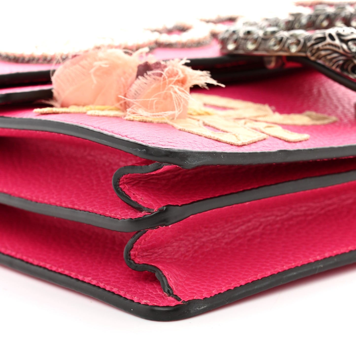 Pebbled Calfskin Embellished Guccify Small Dionysus Shoulder Bag Rosa