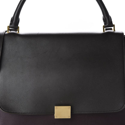Celine Drummed Calfskin Suede Medium Trapeze Dark Grey 10 of 10