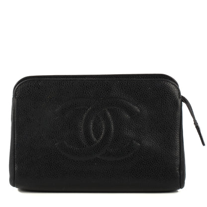 Chanel Caviar Timeless CC Cosmetic Pouch Black 1 of 10