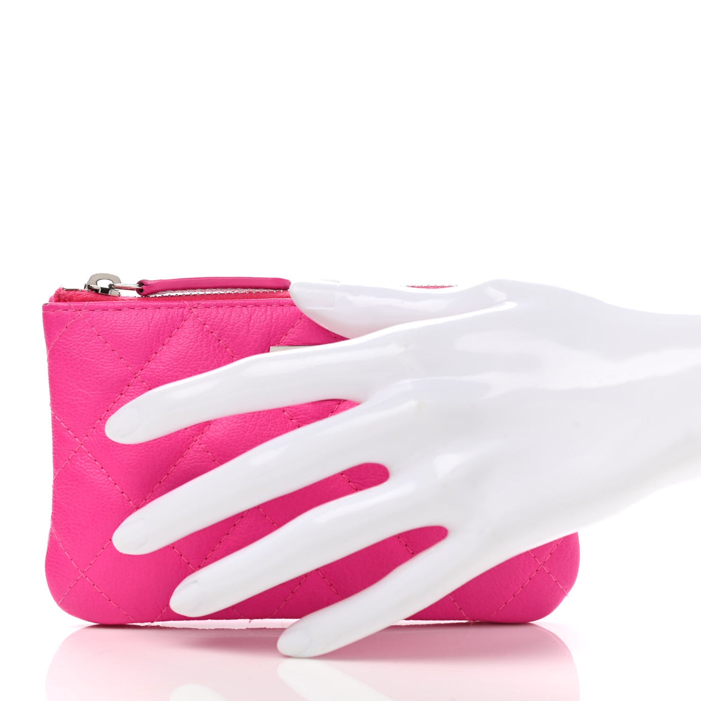 Goatskin Quilted Small Reissue Cosmetic Case Pink
