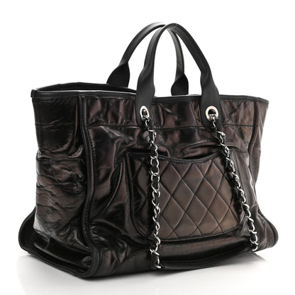 Chanel Glazed Calfskin Large Deauville Tote Black 3 of 10
