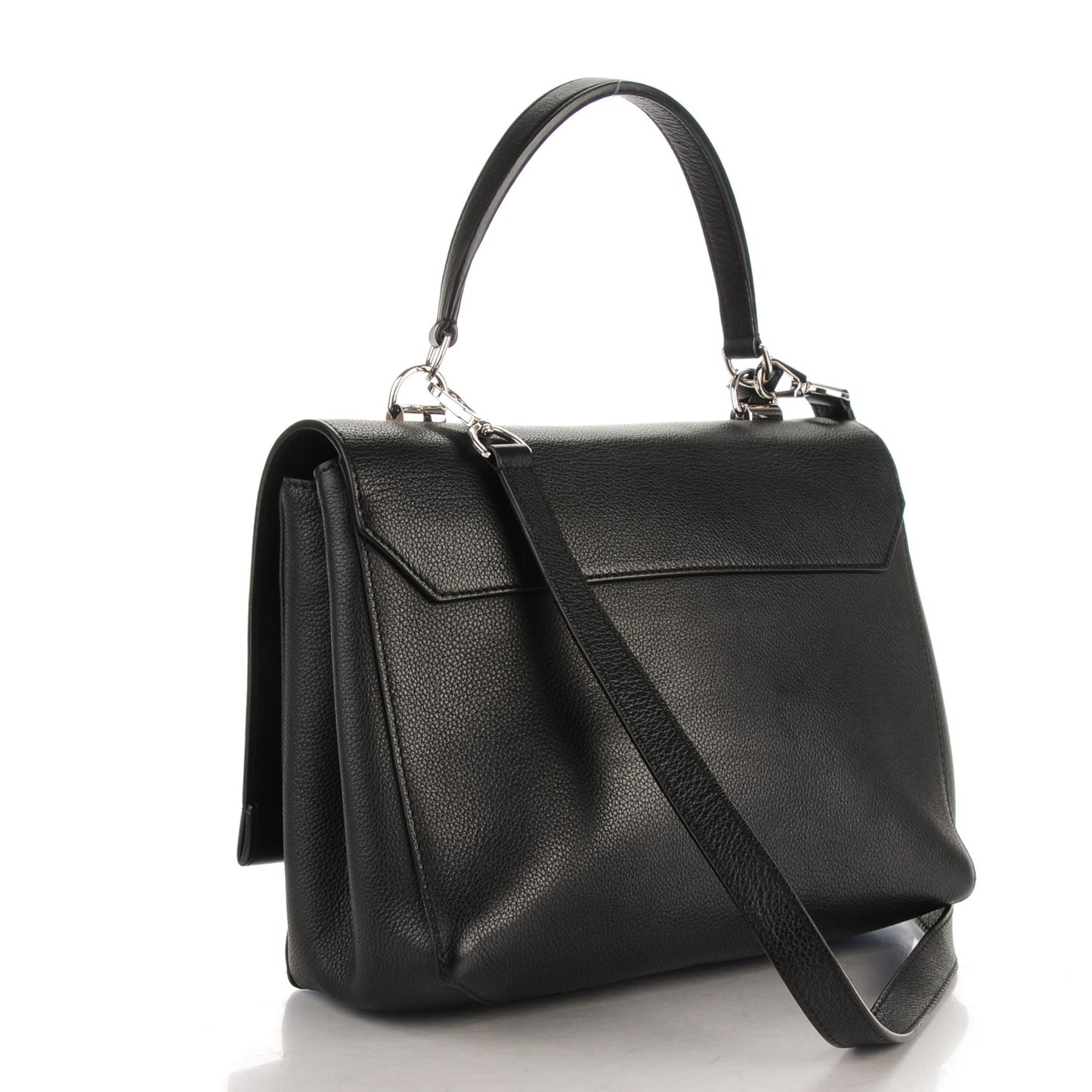 Soft Calfskin Lockme II Top Handle Black