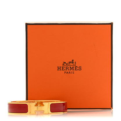 Hermes Enamel Narrow Clic Clac H Bracelet PM Rouge Amarante 5 of 5