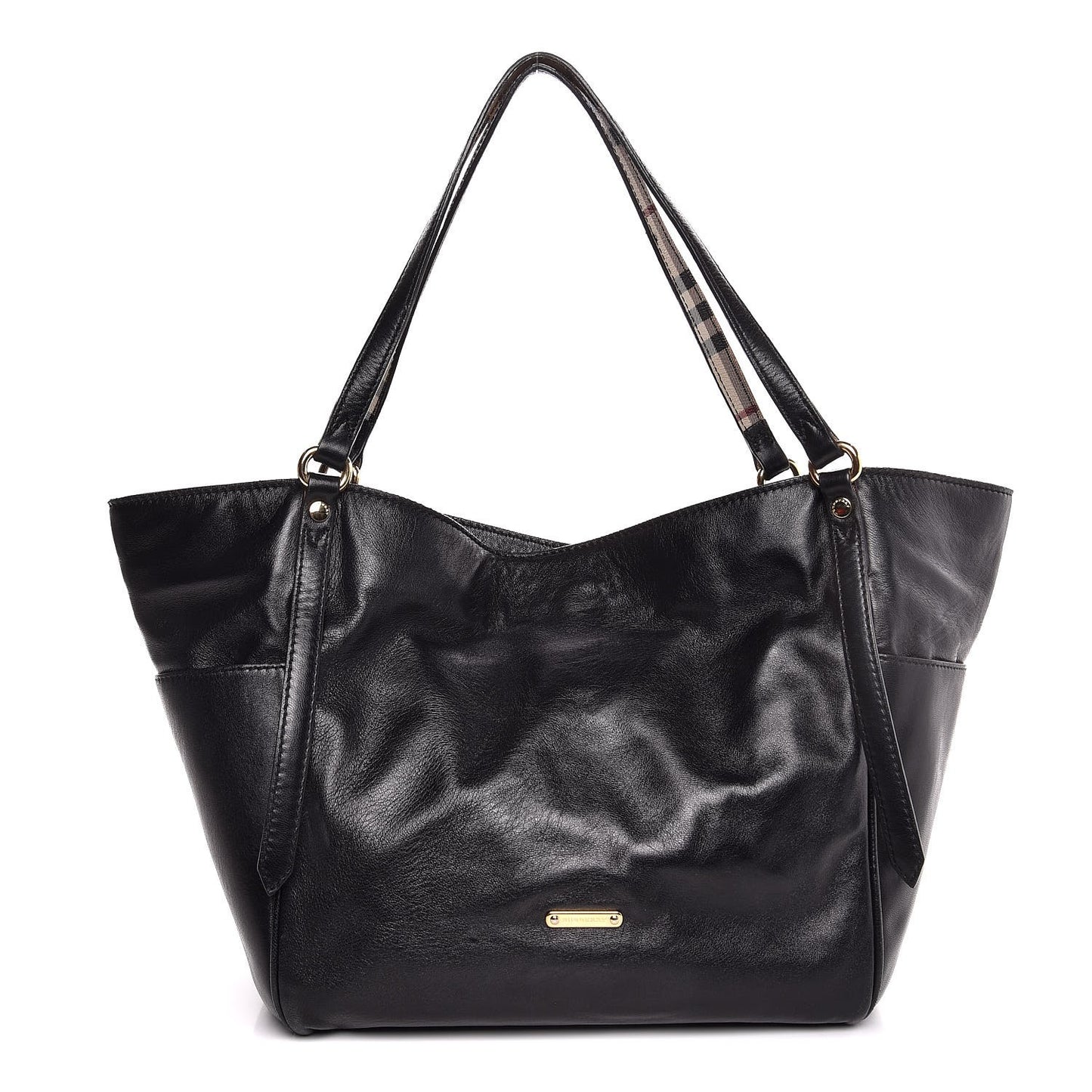 Calfskin Haymarket Check Small Canterbury Tote Black