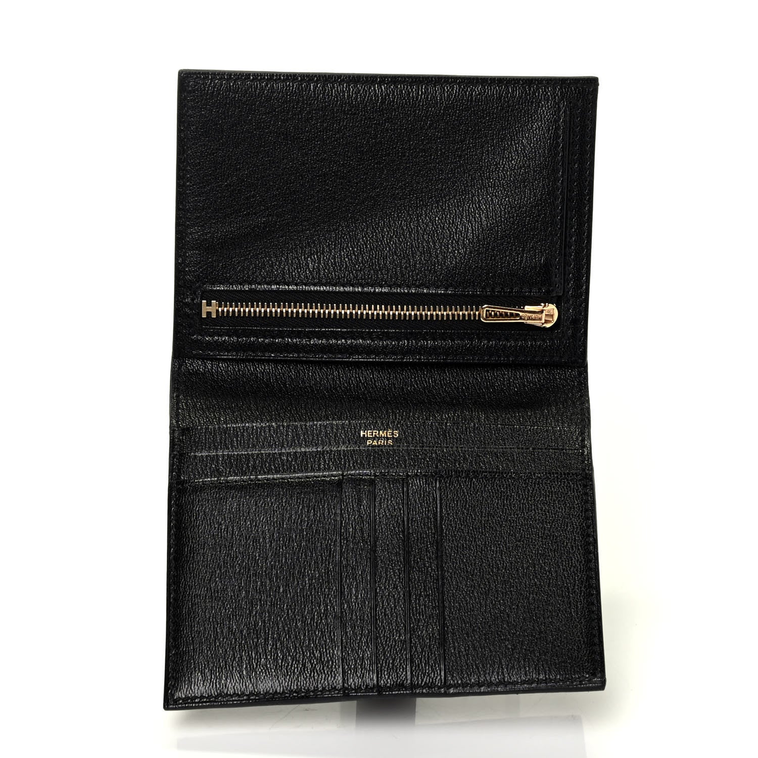 Hermes Shiny Alligator Bearn Compact Wallet Black 5 of 7