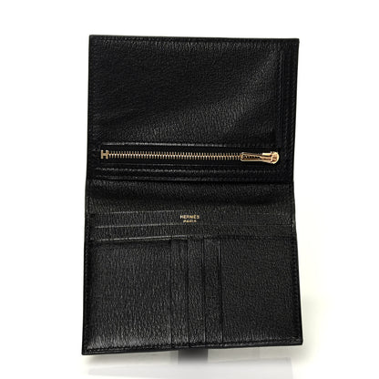 Hermes Shiny Alligator Bearn Compact Wallet Black 5 of 7