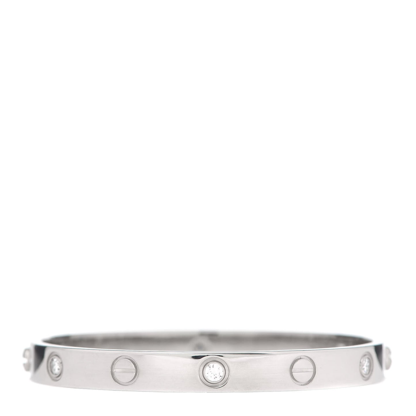 18K White Gold 6 Diamond LOVE Bracelet 16