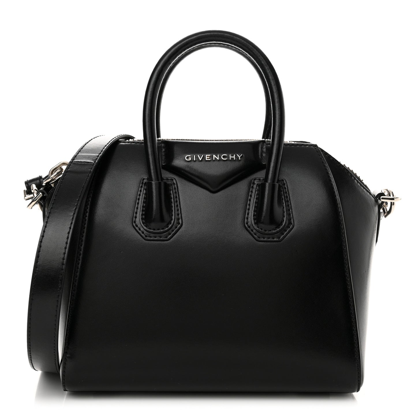 Shiny Lord Calfskin Mini Antigona Black