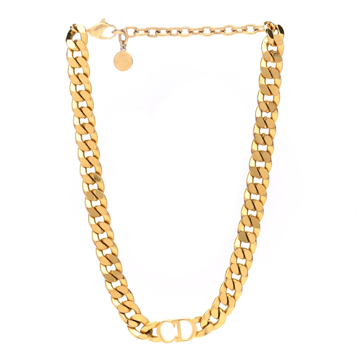 Metal CD Choker Necklace Gold