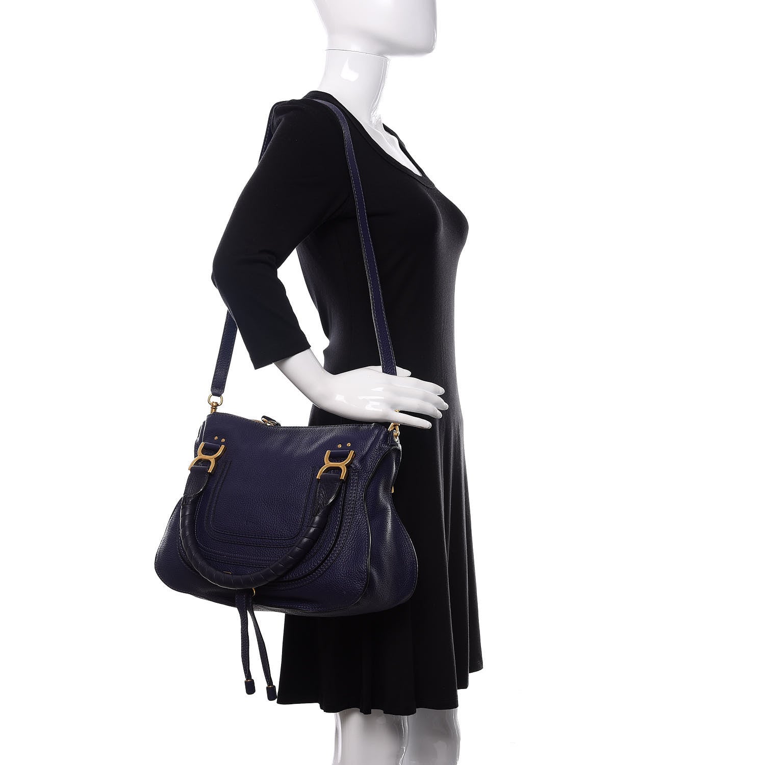 Chloe Calfskin Medium Marcie Satchel Storm Blue 2 of 10