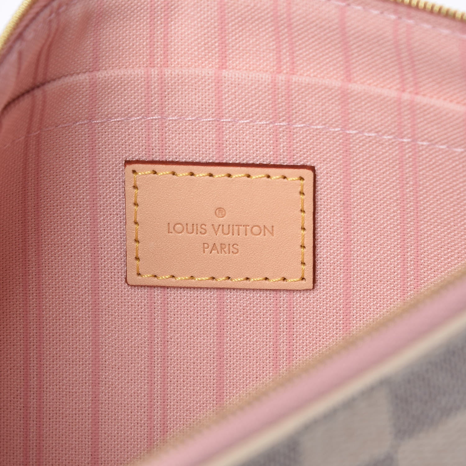 Louis Vuitton Damier Azur Neverfull MM GM Pochette Rose Ballerine 6 of 7