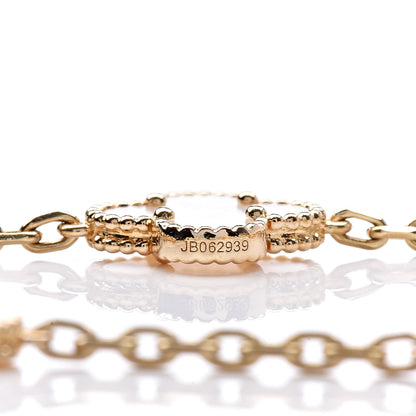 Van Cleef & Arpels 18K Yellow Gold Mother of Pearl 5 Motifs Vintage Alhambra Bracelet 1 of 8